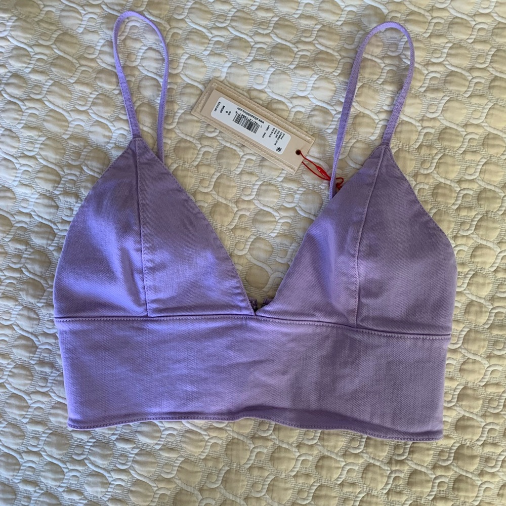 Alice + Olivia Carli Light Purple Crop top size 6